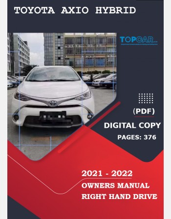 toyota axio hybrid 2021-2022 owners manual in english
